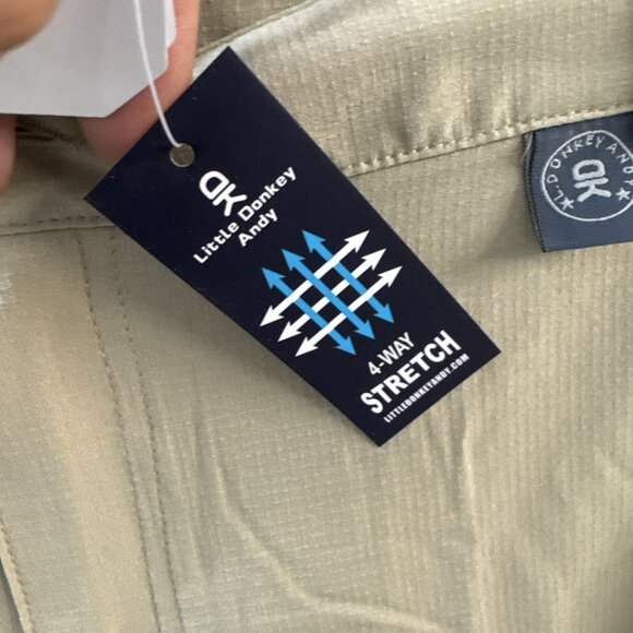 Little Donkey Andy DryTech Cargo Shorts Stretch UPF 50+ Tan Sz M NWT - Picture 4 of 7